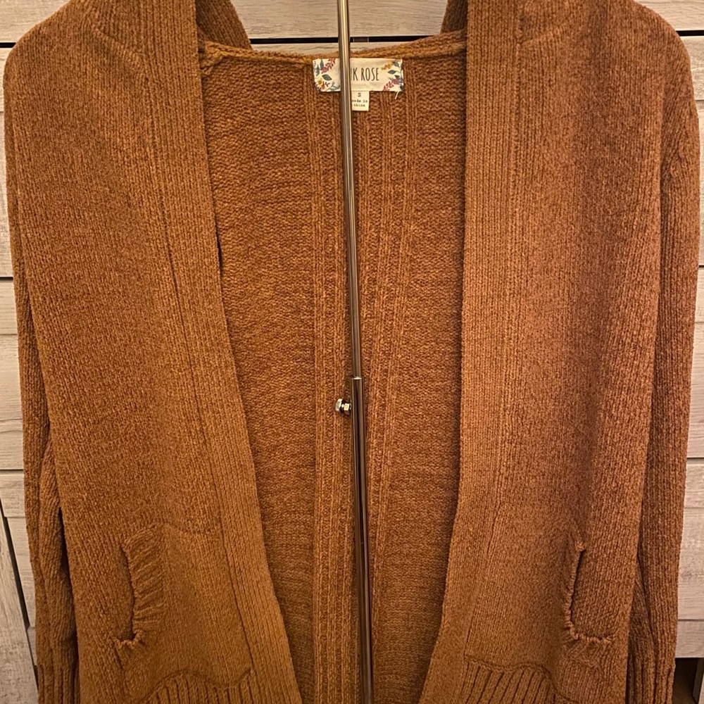 Pink Rose Warm Tan Knit Sweater